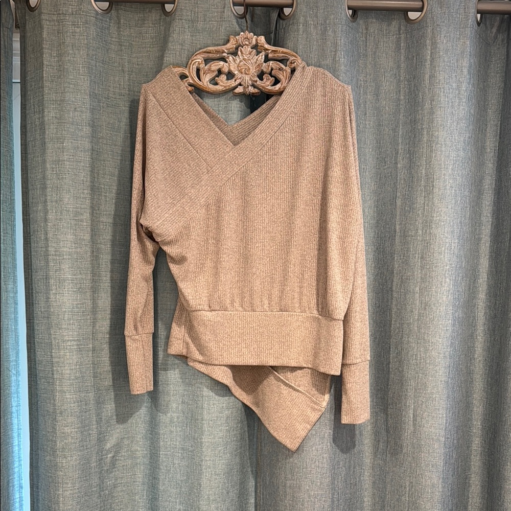 Stella & Dot Tan Asymmetrical Top